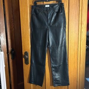 Pistola Faux Leather Pants Black Pleather Size 31